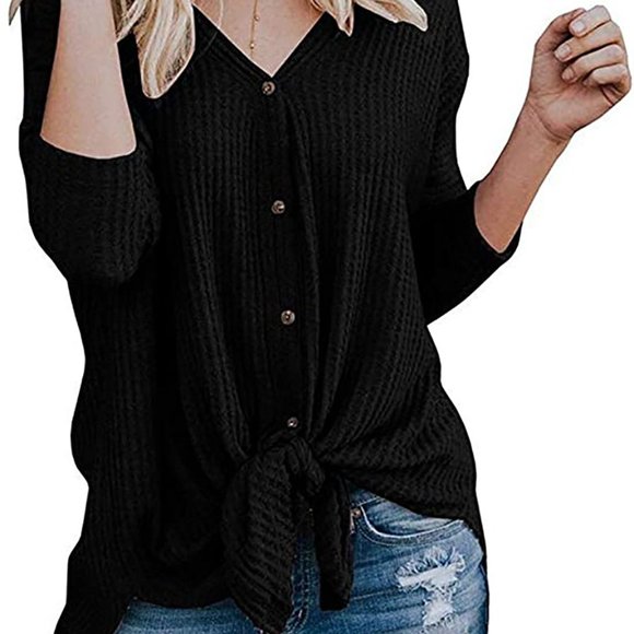 Carly Jean Los Angeles Sweaters - carly jean los angeles knot tie waffle top